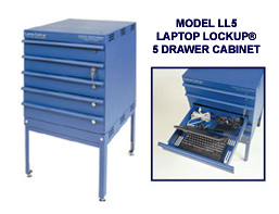 Laptop Lockup Model LL5 - 5 Drawer Cabinet: Locking Laptop Storage, Secure Laptop Charging, Secure Laptop Cabinet, Laptop ESD safe cabinet: GSA